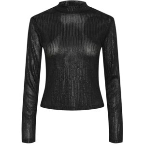 PIECES PCROCKY LS T-hals topp, svart, XS PIECES PCROCKY LS T-hals topp, svart, XS