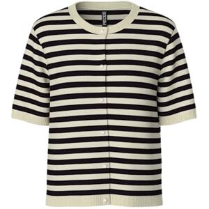 PIECES Pcorina Ss Stripe Knit Cardi Pwp Bc, Björk, M PIECES Pcorina Ss Stripe Knit Cardi Pwp Bc, Björk, M