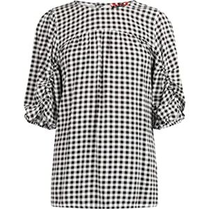 NINDIE damblus, svart-vit, M NINDIE damblus, svart-vit, M