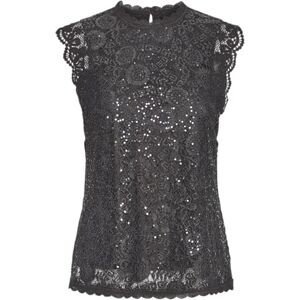 PIECES Damer Pcolline Sl Lace Sequins Top Noos blusskjorta, magnet, XS PIECES Damer Pcolline Sl Lace Sequins Top Noos blusskjorta, magnet, XS