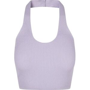 Urban Classics Kvinnors dam ribbstickad crossed neckholder top t-shirt, lila, M, lila, M Urban Classics Kvinnors dam ribbstickad crossed neckholder top t-shirt, lila, M, lila, M