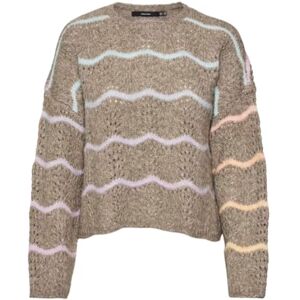 VERO MODA VMHATTY LS O-hals stitch tröja Boo, Månkjol/ränder: w Space Dye, XS VERO MODA VMHATTY LS O-hals stitch tröja Boo, Månkjol/ränder: w Space Dye, XS