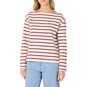 Amazon Essentials Dam 100% bomull tungvikt långärmad båthals topp, Äggskal vit marin rand, S Amazon Essentials Dam 100% bomull tungvikt långärmad båthals topp, Äggskal vit marin rand, S