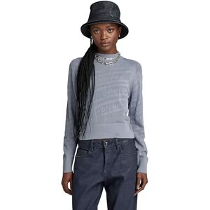 G-STAR RAW Dam Pointelle Text R stickad Wmn tröja, Grå (Dim Grey D23924-b754-3885), M G-STAR RAW Dam Pointelle Text R stickad Wmn tröja, Grå (Dim Grey D23924-b754-3885), M
