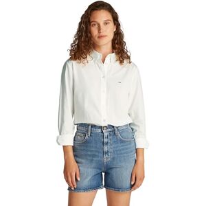 Tommy Jeans dam TJW REG PINSTRIPE POPLIN SKJORTA L/S skjorta, vit, L, Vit (Ecru), L Tommy Jeans dam TJW REG PINSTRIPE POPLIN SKJORTA L/S skjorta, vit, L, Vit (Ecru), L