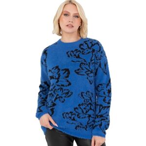 Lovedrobe damtröja damtröja rund hals långärmad blommig jacquard elastisk stretchig vardaglig pullover stickat, blå 8-10, BLÅ, 34/36 SE Lovedrobe damtröja damtröja rund hals långärmad blommig jacquard elastisk stretchig vardaglig pullover stickat, blå 8-10, BLÅ, 34/36 SE