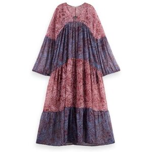 Scotch & Soda Tryckt Fil Coupe Maxi Dress, Blue Mountain Paisley Mix 403, 42 Scotch & Soda Tryckt Fil Coupe Maxi Dress, Blue Mountain Paisley Mix 403, 42