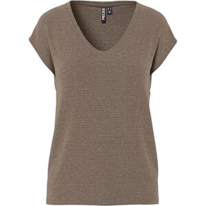 PIECES Damer Pcbillo Tee Lurex Stripes Noos Bc T-shirt, Morel/detalj: lurex guld, M PIECES Damer Pcbillo Tee Lurex Stripes Noos Bc T-shirt, Morel/detalj: lurex guld, M