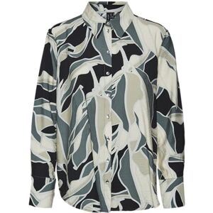 VERO MODA VMBELINE BEA LS lång skjorta WVN GA, Black/Aop: bea, M VERO MODA VMBELINE BEA LS lång skjorta WVN GA, Black/Aop: bea, M