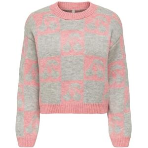 ONLY Onlhappie Ls tröja KNT, Jordgubbe Ice, L ONLY Onlhappie Ls tröja KNT, Jordgubbe Ice, L