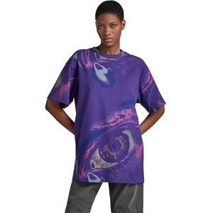 G-STAR RAW Kvinnors tryckta boxy U T-shirt, flerfärgad (dk violett öga färga C338-G010), S, Flerfärgad (Dk Violet Eye Dye C338-g010), S G-STAR RAW Kvinnors tryckta boxy U T-shirt, flerfärgad (dk violett öga färga C338-G010), S, Flerfärgad (Dk Violet Eye Dye C338-g010), S