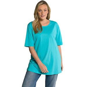 Ulla Popken Damstorlekar, rund hals T-shirt, Ljust azurblå, 46/L Ulla Popken Damstorlekar, rund hals T-shirt, Ljust azurblå, 46/L