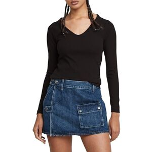 G-STAR RAW Slim Rib ls v t wmn, Svart (Dk Black D26064-d253-6484), XL G-STAR RAW Slim Rib ls v t wmn, Svart (Dk Black D26064-d253-6484), XL