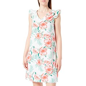 ONLY Onlsylvie Fr Life S/S Frill Dress Ptm klänning med tryck, Cloud Dancer/Aop: Jungle, S ONLY Onlsylvie Fr Life S/S Frill Dress Ptm klänning med tryck, Cloud Dancer/Aop: Jungle, S