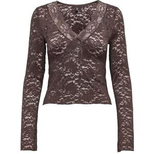 ONLY Onlnikka L/S spets topp JRS, Försegling brun, M ONLY Onlnikka L/S spets topp JRS, Försegling brun, M