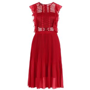 APART Fashion APART cocktailklänning, klänning av halvtransparent georgette och transparent nätvara, röd, 42 APART Fashion APART cocktailklänning, klänning av halvtransparent georgette och transparent nätvara, röd, 42