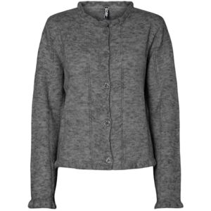 PIECES Pcjasmijn Ls O-hals stickad Caridgan, Mörkgrå melange, XS PIECES Pcjasmijn Ls O-hals stickad Caridgan, Mörkgrå melange, XS