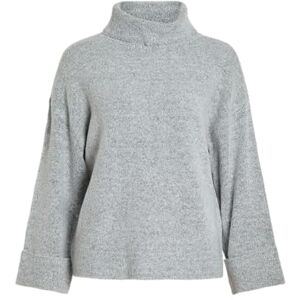 Vila Virolfie Roll Neck L/S stickad topp – Noos, Ljusgrå melange, M Vila Virolfie Roll Neck L/S stickad topp – Noos, Ljusgrå melange, M