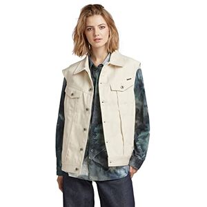 G-STAR RAW Dam överdimensionerad denim väst jacka, Beige (Ecru D300-159), S G-STAR RAW Dam överdimensionerad denim väst jacka, Beige (Ecru D300-159), S