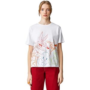 Koton Dam crew neck kortärmad looney Tunes tryckt T-shirt, Ecru (010), S Koton Dam crew neck kortärmad looney Tunes tryckt T-shirt, Ecru (010), S