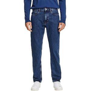 ESPRIT jeans med raka ben och medelhög midjehöjd, Blått medium tvättat, 32W x 30L ESPRIT jeans med raka ben och medelhög midjehöjd, Blått medium tvättat, 32W x 30L