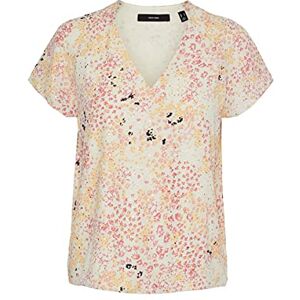 VERO MODA Damer Vmhannah Foil S/S Top WVN Ga T-shirt, Björk/Aop: hannah, XS VERO MODA Damer Vmhannah Foil S/S Top WVN Ga T-shirt, Björk/Aop: hannah, XS