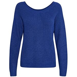 Cream dam stickad pullover tröja djup rygg långa ärmar dam, Sodalite blå melange, XL Cream dam stickad pullover tröja djup rygg långa ärmar dam, Sodalite blå melange, XL