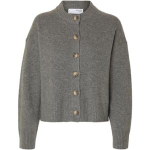 SELECTED FEMME Slfcille Ls Knit O-Neck cardigan Noos, Medium grå melerad, XXL SELECTED FEMME Slfcille Ls Knit O-Neck cardigan Noos, Medium grå melerad, XXL