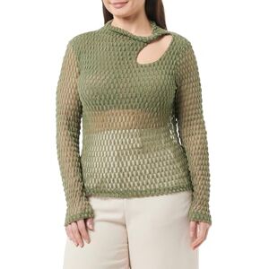 Trendyol damer raka långa ärmar smal blus, kaki, XS Trendyol damer raka långa ärmar smal blus, kaki, XS