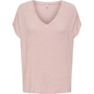 ONLY ONLTINE S/S V-hals TOP JRS, Rose av Sharon/ränder: molndansare, S ONLY ONLTINE S/S V-hals TOP JRS, Rose av Sharon/ränder: molndansare, S
