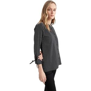 DeFacto Långärmad damskjorta – 3/4-ärm, skjortblus för damer, toppar, fritidskläder, svart, 3XL DeFacto Långärmad damskjorta – 3/4-ärm, skjortblus för damer, toppar, fritidskläder, svart, 3XL