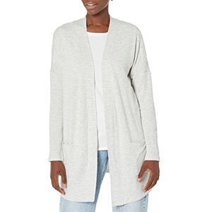 Amazon Essentials dam avslappnad passform lätt lounge terry cardigan, grå ljung rand, X-Small Amazon Essentials dam avslappnad passform lätt lounge terry cardigan, grå ljung rand, X-Small