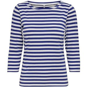 ONLY T-shirt för kvinnor, Mazarine blå/ränder: molndansare, M ONLY T-shirt för kvinnor, Mazarine blå/ränder: molndansare, M