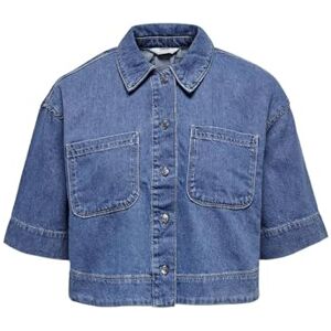 ONLY damjeansskjorta ONLCLEO jeansskjorta, Mellanblå denim, S ONLY damjeansskjorta ONLCLEO jeansskjorta, Mellanblå denim, S