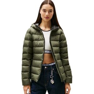 Tommy Jeans Dam TJW SLIM HOOD PRNT DOWN JCKT EXT DW0DW21617, grön, L, Grön (tenngrön), L Tommy Jeans Dam TJW SLIM HOOD PRNT DOWN JCKT EXT DW0DW21617, grön, L, Grön (tenngrön), L