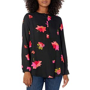 Amazon Essentials långärmad vävd blus, svart/rosa, blommig, S Amazon Essentials långärmad vävd blus, svart/rosa, blommig, S