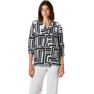 Cecil tryckt softwave splitneck blus, Universal blå, L Cecil tryckt softwave splitneck blus, Universal blå, L