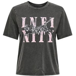 ONLY Onllucy Life S/S Tigers Top Box JRS, svart, XS ONLY Onllucy Life S/S Tigers Top Box JRS, svart, XS