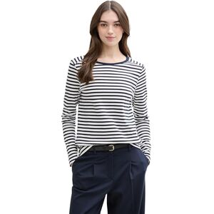 TOM TAILOR Denim dam långärmad T-shirt, 25924 – marinblå vit randig, S TOM TAILOR Denim dam långärmad T-shirt, 25924 – marinblå vit randig, S
