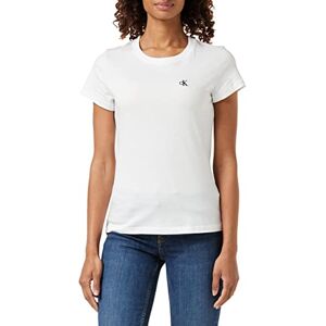 Calvin Jeans Dam Ck Embroidery Slim T-shirt, Ljus vit, XXS Calvin Jeans Dam Ck Embroidery Slim T-shirt, Ljus vit, XXS