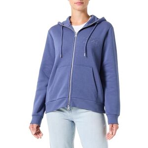 GANT REG Tonal Shield huvtröja med dragkedja, Dusty Navy, M GANT REG Tonal Shield huvtröja med dragkedja, Dusty Navy, M