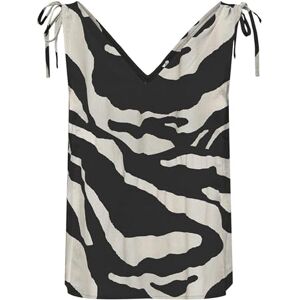 ONLY Onlnova Life Elite S/L Ruching Top AOP, svart, M ONLY Onlnova Life Elite S/L Ruching Top AOP, svart, M