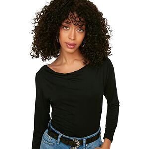 Trendyol Kvinnor, svart Kayak Collar stickad blus, XS Trendyol Kvinnor, svart Kayak Collar stickad blus, XS
