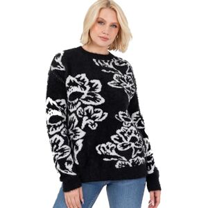 Lovedrobe damtröja damtröja rund hals långärmad blommig jacquard elastisk stretchig vardaglig pullover stickat, svart 12-14, Svart, 38/40 SE Lovedrobe damtröja damtröja rund hals långärmad blommig jacquard elastisk stretchig vardaglig pullover stickat, svart 12-14, Svart, 38/40 SE