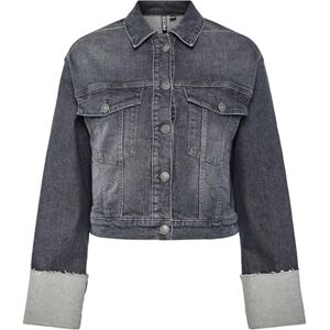 PIECES PCPIL FOLD UP Denim jacka, Grå denim, S PIECES PCPIL FOLD UP Denim jacka, Grå denim, S