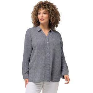 Ulla Popken dam linneblus blusar, Marinblå smälter, 54 SE Ulla Popken dam linneblus blusar, Marinblå smälter, 54 SE