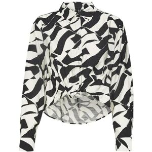 VERO MODA VMJOSS ARIA Knot LS Shirt WVN GA, Black/Aop: aria, S VERO MODA VMJOSS ARIA Knot LS Shirt WVN GA, Black/Aop: aria, S