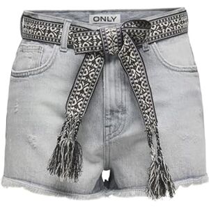 ONLY Onlrobyn Ex Hw St Vintage DNM-shorts för kvinnor, Ljusgrå denim, L ONLY Onlrobyn Ex Hw St Vintage DNM-shorts för kvinnor, Ljusgrå denim, L