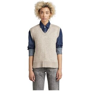 G-STAR RAW Dam struktur slipover väst lös stickad tröja, beige/khaki (brun Rice C928-D309), XS G-STAR RAW Dam struktur slipover väst lös stickad tröja, beige/khaki (brun Rice C928-D309), XS