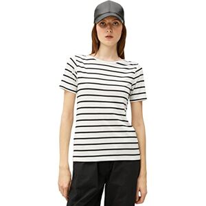 Koton Women kortärmad Scoop Neck T-shirt, Svart remsa (9s9), L Koton Women kortärmad Scoop Neck T-shirt, Svart remsa (9s9), L